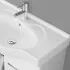 Arredo bagno sospeso 81 cm bianco lucido 2 ante con lavabo e specchio inclusi