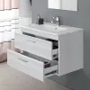 Mobile bagno salvaspazio 81x50 cm grigio con 2 cassetti a chiusura ammortizzata soft close