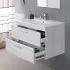 Mobile bagno salvaspazio 81x50 cm grigio con 2 cassetti a chiusura ammortizzata soft close