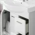Mobile Bagno Bianco Lucido L. 82.5 cm 2 Ante, 2 Cassetti e Specchiera con Pensile e Luci Feridras - 6