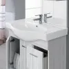 Mobile Bagno in Legno Grigio L. 82.5 cm 2 Ante,  2 Cassetti e Specchiera con Pensile e Luci Inbagno - 6