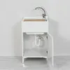 Mobile Lavatoio 1 Anta Bianco Lucido 50x50 cm con Vasca in Resina e Asse Feridras - 6