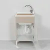 Mobile Lavatoio 1 Anta Legno Larice 50x50 cm con vasca in resina e asse Feridras - 6