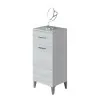 Base Singola Bagno Grigia 1 Anta e Cassetto 35x78 cm con Anta Reversibile Feridras - 5
