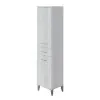 Colonna Alta da Bagno Multiuso 2 Ante e Cassetto 153.5x35 Finitura Grigio Feridras - 5