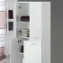 Mobile Alto Da Bagno Bianco 4 Ante 60x153,5 cm Multiuso e Scarpiera Feridras - 4