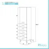 Colonna Bagno Bianca Porta Asciugamani H.154 Multiuso Con 5 Cassetti Feridras - 3