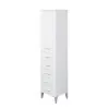 Colonna Bagno Bianca Porta Asciugamani H.154 Multiuso Con 5 Cassetti Feridras - 5