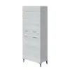 Mobile Alto da Bagno Grigio 4 Ante 60x153,5 cm Multiuso o Scarpiera Feridras - 5