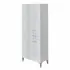Colonna Doppia Bagno 60x148 cm  Finitura Grigio con 3 Ante e Cassetto Feridras - 6