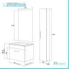 Mobile Sospeso Salvaspazio Rovere Scuro 61 cm  con Pensile Incluso Feridras - 3
