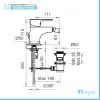 scheda tecnica Miscelatore Bidet Serie Eco Cromato con Piletta automatica