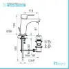 scheda tecnica Miscelatore Lavabo serie Eco con Piletta Automatica Inclusa
