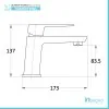 Miscelatore Lavabo Squadrato Nero Opaco completo di Piletta Clic Clac Inbagno - 2