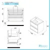 Mobile bagno da 120 cm Nilo bianco lucido scheda tecnica