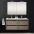 Mobile bagno da 120 cm Nilo rovere corteccia con 4 cassetti lavabo e 2 specchi