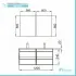 Mobile bagno da 120 cm Nilo rovere corteccia con 4 cassetti lavabo e 2 specchi