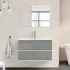 Mobile bagno sospeso 90 cm Duble grigio industrial completo di lavabo e specchio
