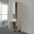 Colonna bagno portasciugamani da terra L. 40 cm in rovere chiaro linea Way 2 ante e 1 cassetto con vano a giorno