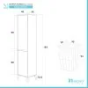 Scheda tecnica colonna bagno con cesta portabiancheria L. 40 cm linea Way rovere scuro