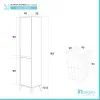 Scheda tecnica colonna bagno con cesta portabiancheria L.40 cm Linea Way bianco lucido