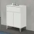 Mobiletto multiuso da 60 cm Way 2 ante e un cassetto bianco lucido