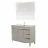 Mobile bagno da terra 100 cm linea Way rovere chiaro con specchio e lavabo