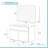 Scheda tecnica mobile bagno sospeso 90 cm linea Duble bianco lucido con lavabo e specchio