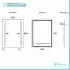 Scheda tecnica specchio bagno LED 60x80cm reversibile con 2 fasce luminose
