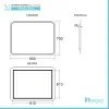 Scheda tecnica specchio per bagno 90x70 cm stondato completo di cornice slim a LED