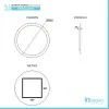 Disegno Tecnico Specchiera bagno tondo con telaio Diametro 80cm