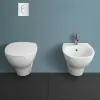 Water sospeso rimless in ceramica bianco Morning con scarico a parete