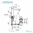 Scheda tecnica miscelatore lavabo squadrato serie Italia con piletta automatica inclusa
