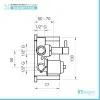 Caratteristiche tecniche rubinetto doccia a muro con deviatore a 3 vie serie Italia in ottone cromato