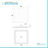 Scheda tecnica soffione doccia slim quadrato 25x25 cm in acciaio cromato
