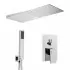 Set doccia Italia in ottone con soffione a sbalzo getto a cascata e miscelatore 3 vie