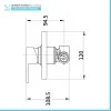 Scheda tecnica miscelatore doccia a incasso monocomando serie Quatra