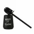 Portascopino da appoggio linea Wash in ceramica nero opaco con scritte
