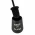 Portascopino da appoggio linea Wash in ceramica nero opaco con scritte