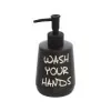 Dispenser sapone liquido linea Wash in ceramica nero opaco con scritte