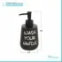 Dispenser sapone liquido linea Wash in ceramica nero opaco con scritte
