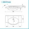 scheda LAVABO Mobile Bagno da terra 85 cm rovere bianco
