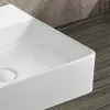 Lavandino da appoggio in ceramica 50x42 cm rettangolare bianco lucido