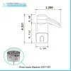 Dimensioni phon capelli da parete 1200W con presa universale per rasoio
