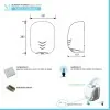 Dimensioni e caratteristiche asciugatore mani elettrico a sensore di rilevamento 1100W in acciaio inox lucido