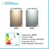 Specchio bagno 70x90 cm reversibile con angoli tondi e luce LED fredda
