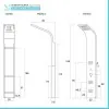 Scheda tecnica colonna doccia idromassaggio in acciaio inox con 4 funzioni cemento