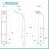 Scheda tecnica colonna doccia idromassaggio in acciaio inox con 4 funzioni cemento