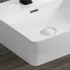 Lavamani da appoggio in ceramica 50x42 cm rettangolare bianco lucido