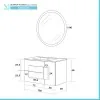 Mobile Bagno Sospeso Moderno Legno Rovere 100x47 cm Completo di Specchio Tondo